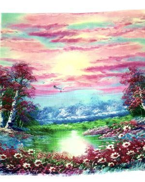 Fular de lana paisaje de colores