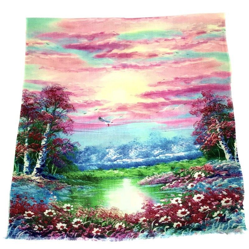 Fular de lana paisaje de colores