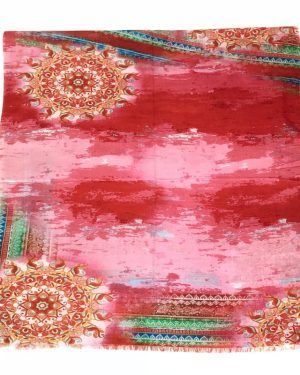 Fular de lana en tonos rojos