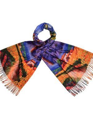 Fular lana paisaje de lavanda (reversible)