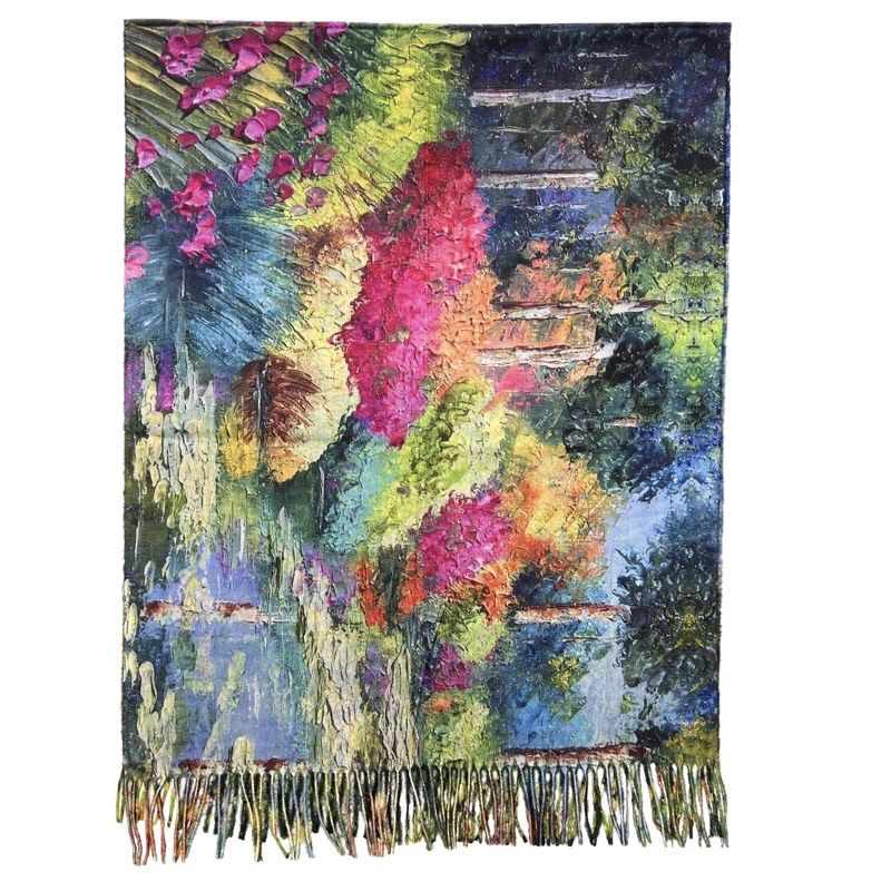 Fular lana "Mujer con sombrilla" (reversible) - Imagen 4