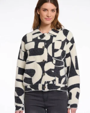 Chaqueta Bubly blanco y negro