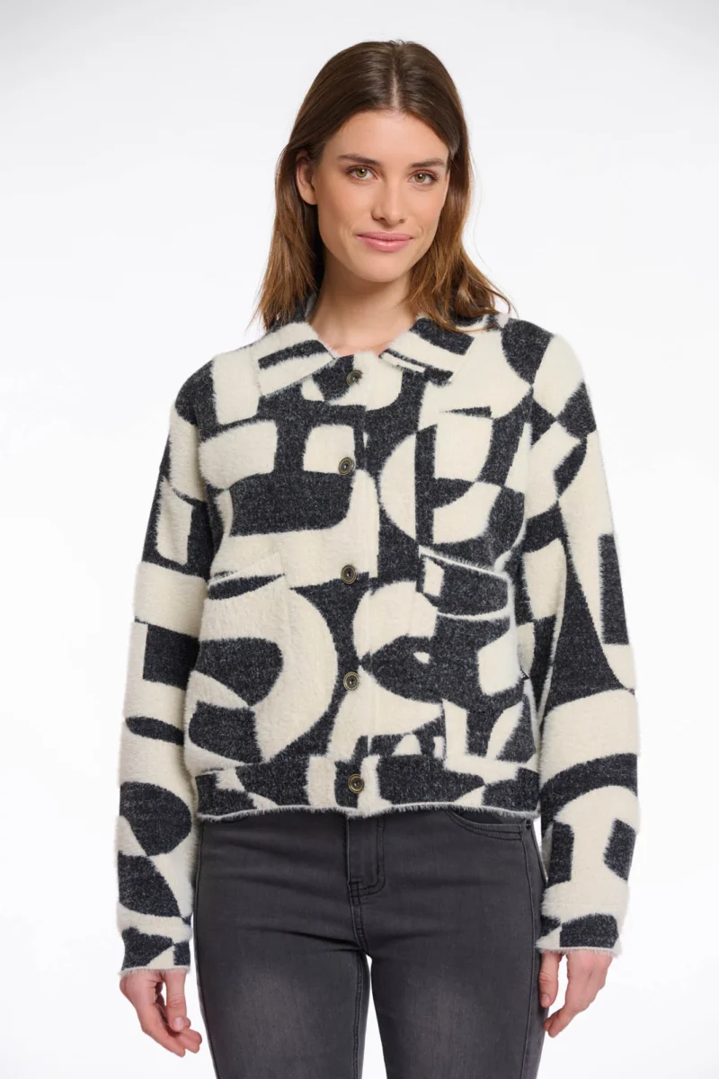 Chaqueta Bubly blanco y negro