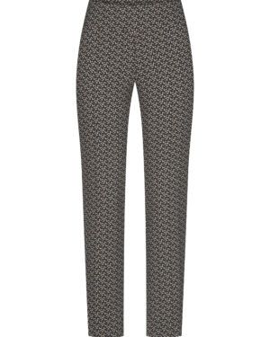 Pantalón negro con dibujo beige