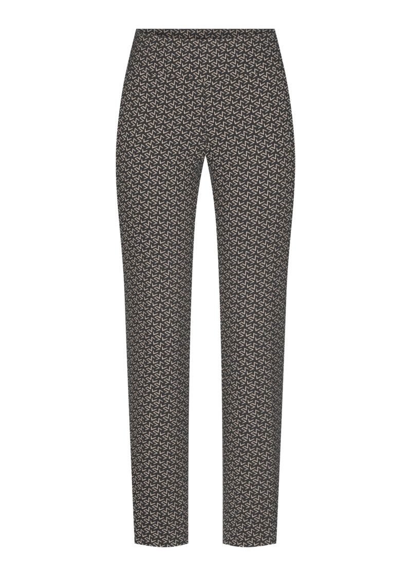Pantalón negro con dibujo beige - Imagen 2