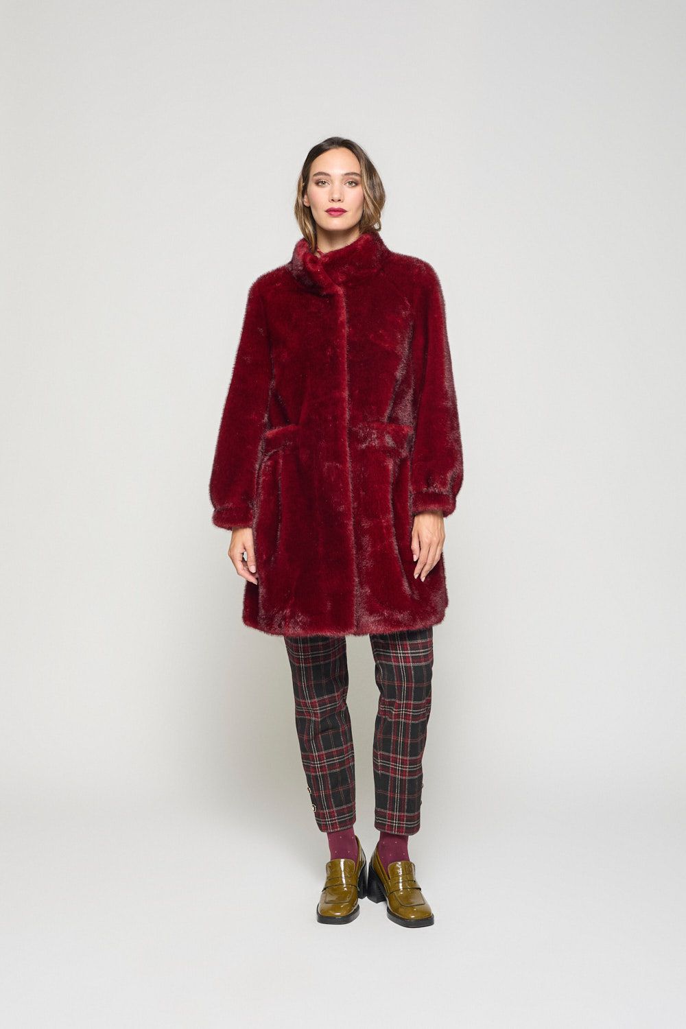 Abrigo pelo granate Poupée Chic - Imagen 9