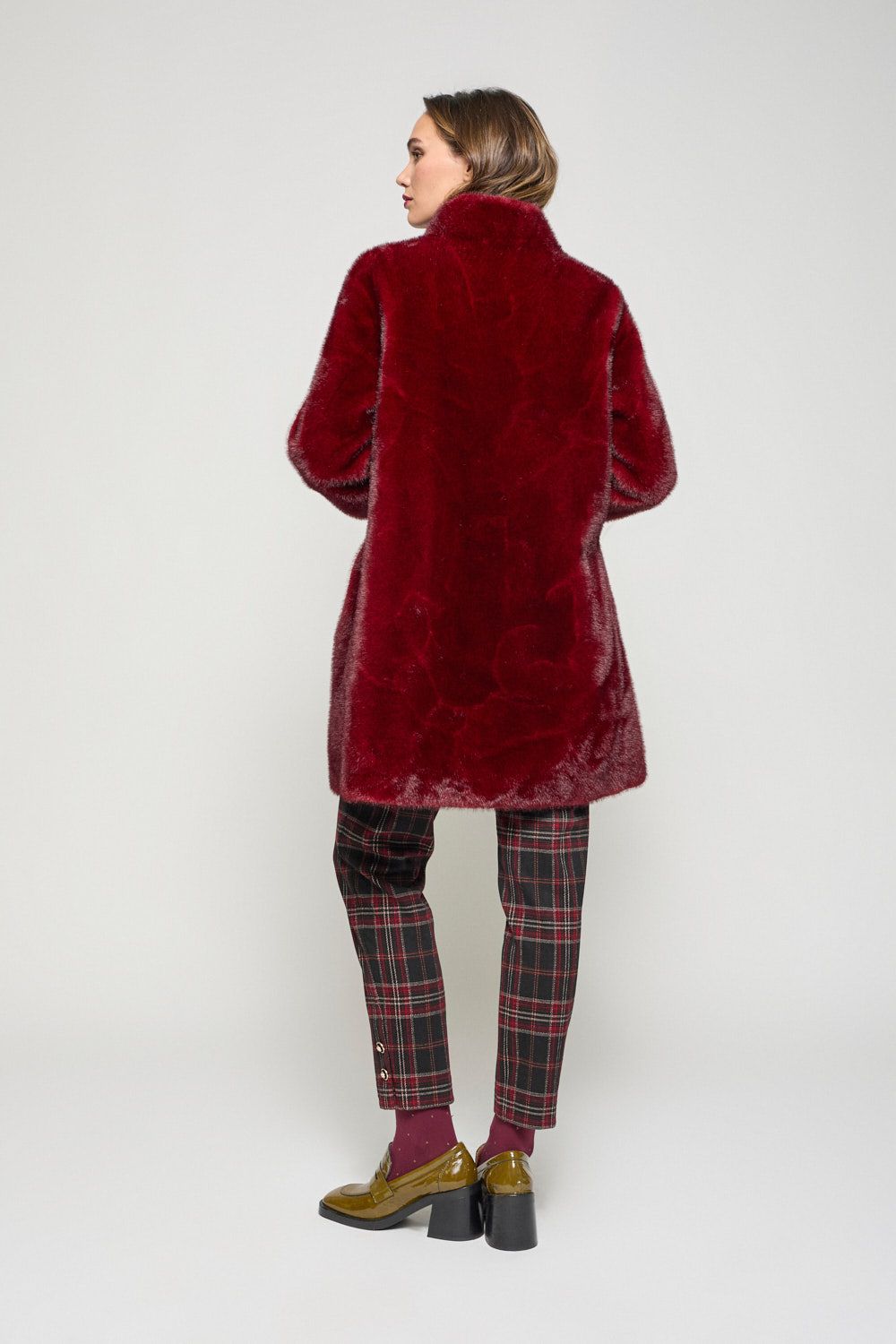 Abrigo pelo granate Poupée Chic - Imagen 4