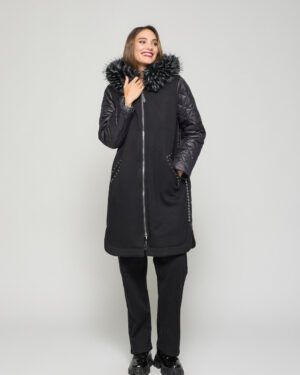 Abrigo negro Nora Poupée Chic