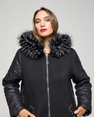 Abrigo negro Nora Poupée Chic