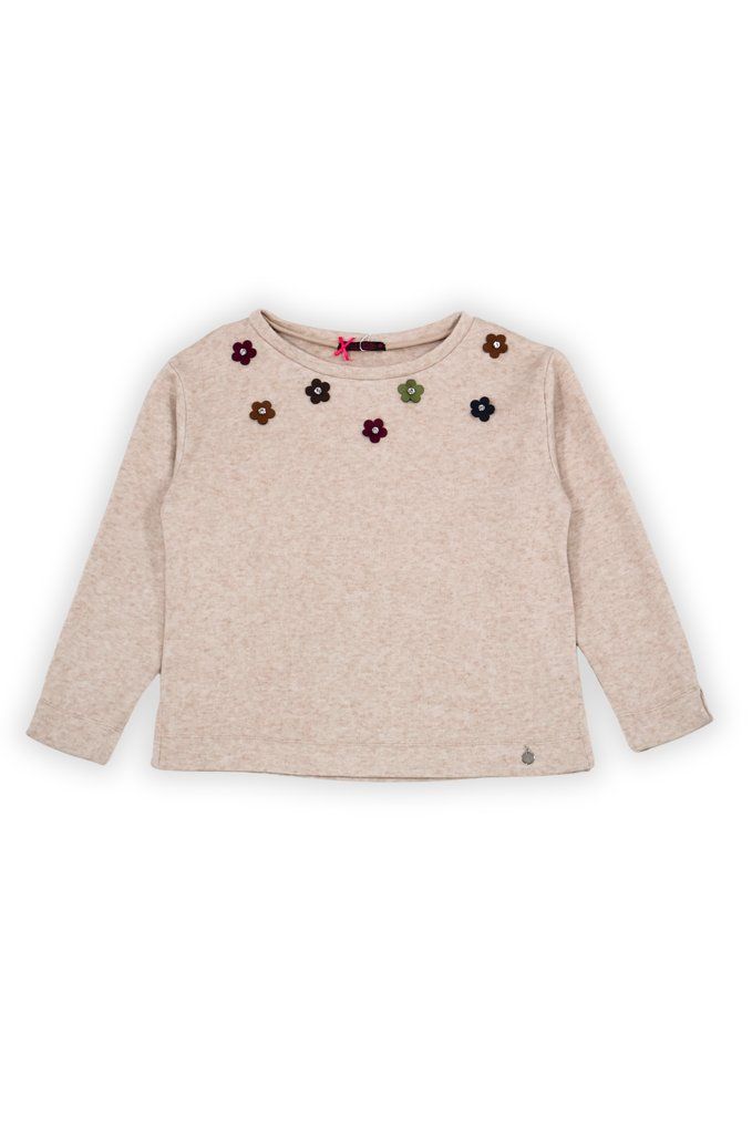 Jersey beige con florecitas
