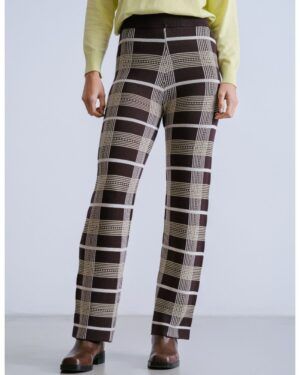 Pantalón cuadros marrón/amarillo