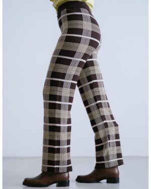 Pantalón cuadros marrón/amarillo