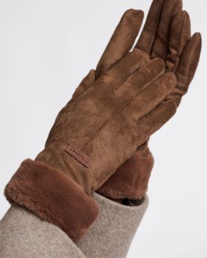 Guantes pelo taupe
