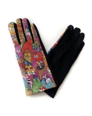 Guantes con gatos de colores
