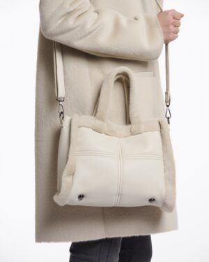 Bolso de pelo Jasha crema