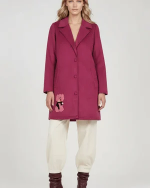 Chaqueta larga perrito rosa