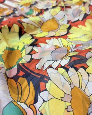 Fular de seda margaritas