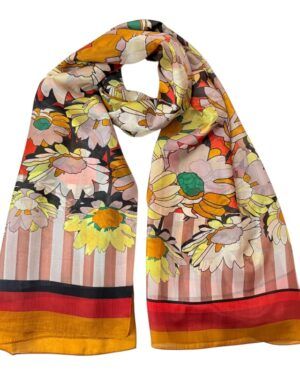 Fular de seda margaritas