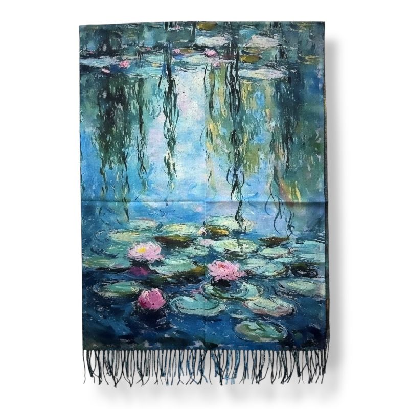 Fular lana "Nenúfares" (reversible)