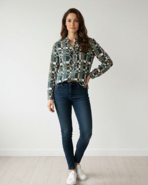 Camisa azul de cuadros