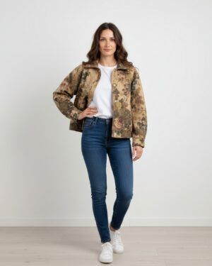 Cazadora flores verdosa