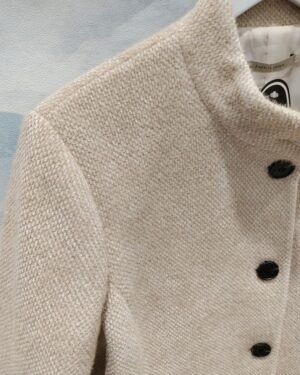 Abrigo de paño beige claro