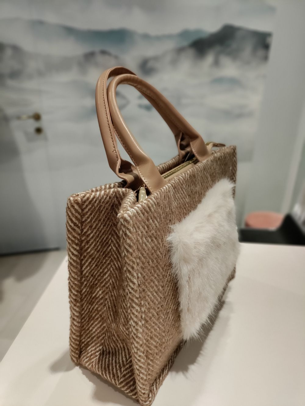 Bolso de pelo beige - Imagen 3