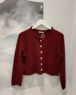 Chaqueta de punto granate