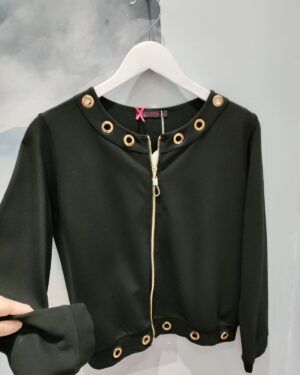 Chaqueta negra con circulos dorados Lolitas&L