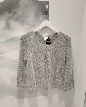 Chaqueta de pelo gris perla