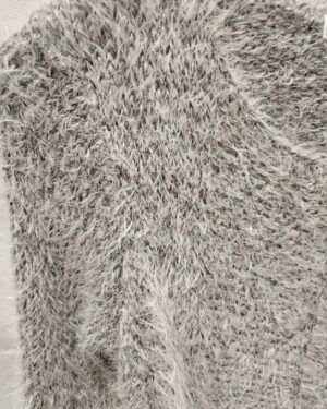 Chaqueta de pelo gris perla