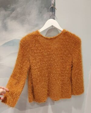 Chaqueta de pelo amarillo mostaza