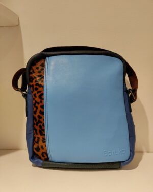 Bolso piel azul Soruka bandolera