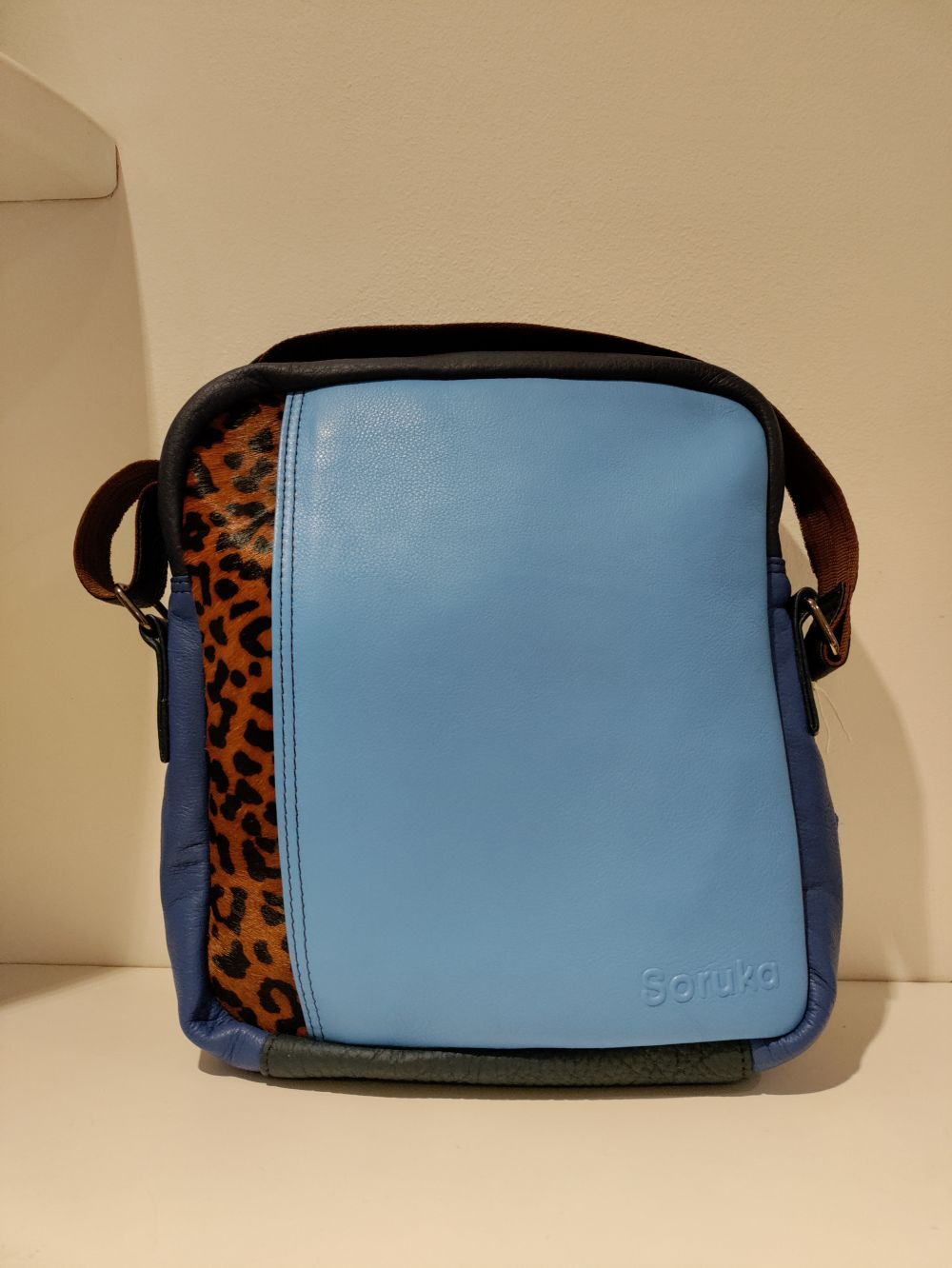 Bolso piel azul Soruka bandolera