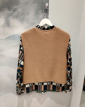 Chaleco de punto marrón claro