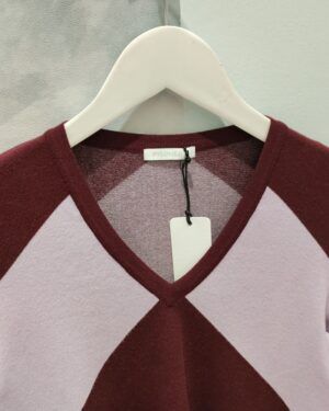 Jersey punto pico lila y granate Pisonero