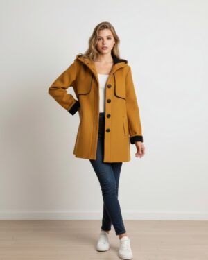 Abrigo de paño mostaza