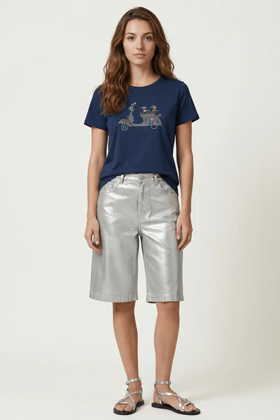 Camiseta azul brilli vespa Lolitas - Imagen 3