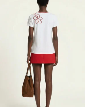 Camiseta blanca con flor roja Lolitas