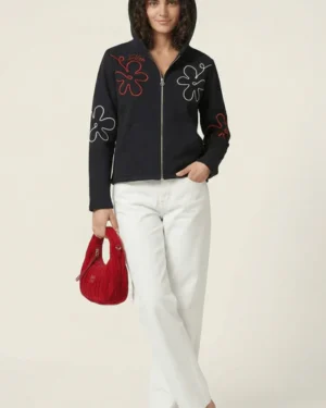 Chaqueta negra con flores Lolitas