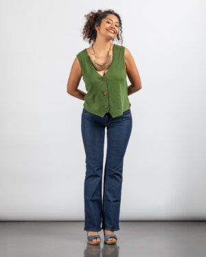 Chaleco Olga verde bambú Dup