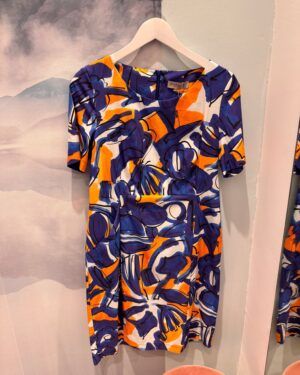 Vestido Ukido azul y naranja