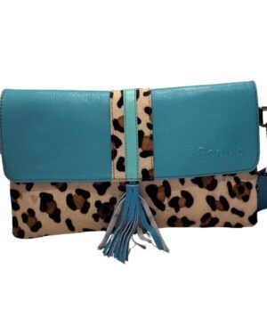 Bolso piel Marianne turquesa Soruka