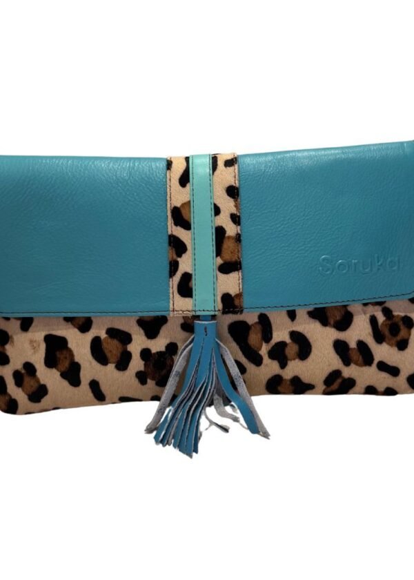 Bolso piel Marianne turquesa Soruka