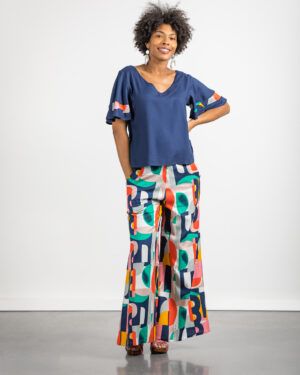 Top Cardiff azul Dando un Paseo