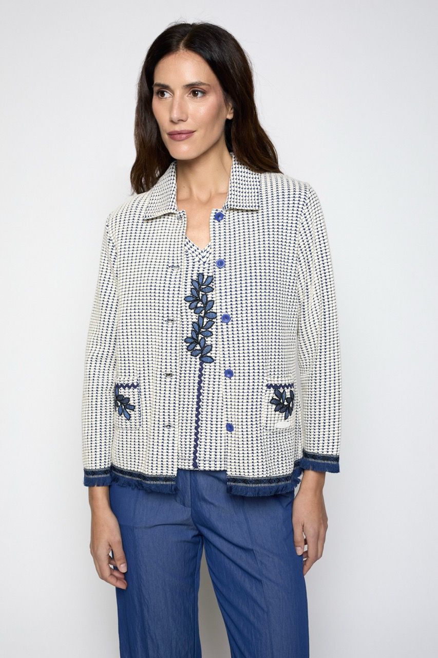 Chaqueta punto panal azul Poupée Chic - Imagen 5