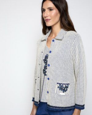 Chaqueta punto panal azul Poupée Chic