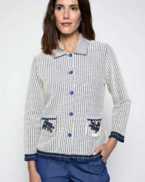 Chaqueta punto panal azul Poupée Chic