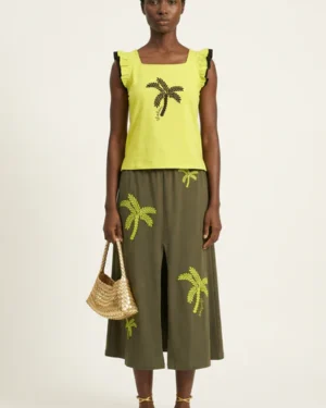 Camiseta verde lima palmera Lolitas