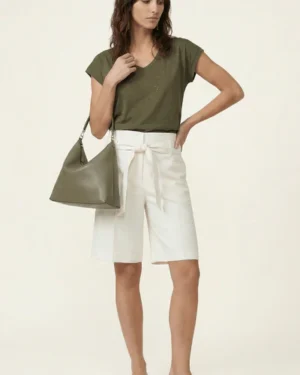 Camiseta verde militar con brillos